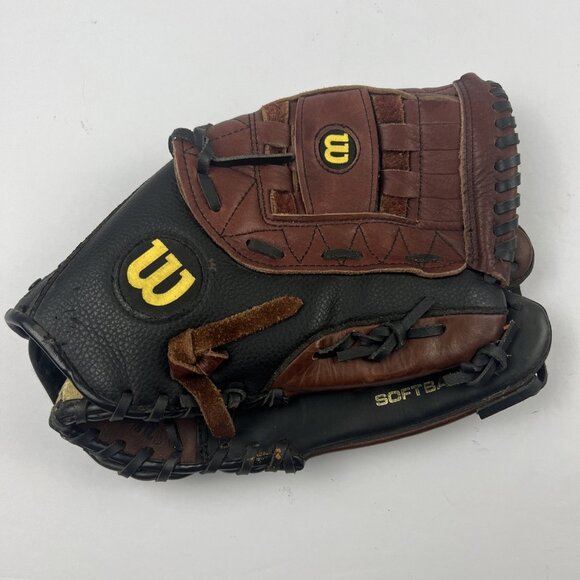Wilson Elite Softball Glove 13'' A2477 Eco Leather Brown & Black RHT - Picture 1 of 6